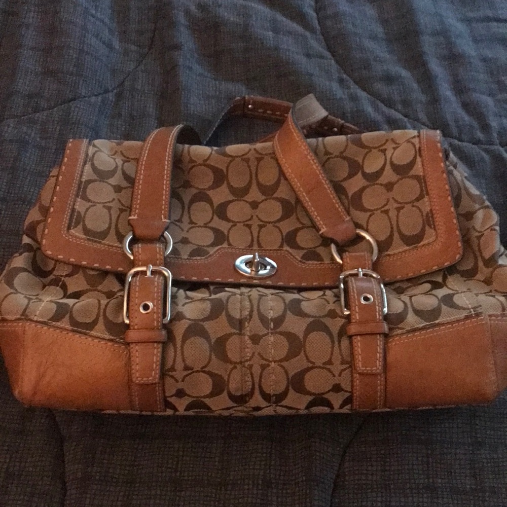 Coach canvas handbag w/wallet